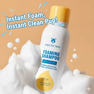 Amo Petric Deep Cleansing Dog Shampoo Mousse 4.9oz - Foaming Formula for Thorough Cleaning & Easy Rinse, No Residue - pH Balanced for All Coat Types