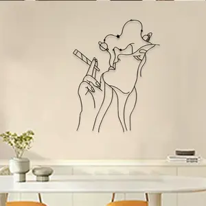 1pc Dreamer Silhouette Metal Wall Art, Ethereal Vision Statue Mural, Perfect for Bedroom, Meditation Space, Creative Studio Decor, International Women's Day Decor, Ideal Gift for Dreamers