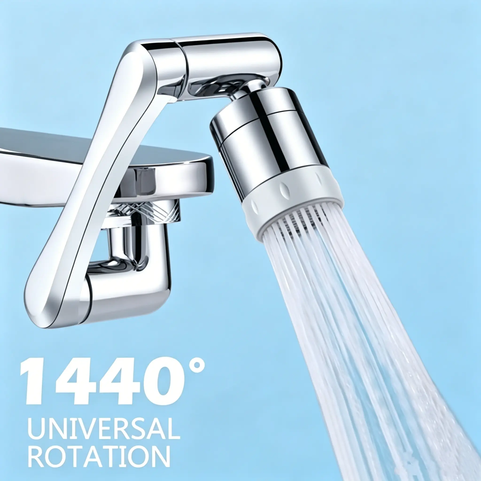 Heavy-Duty Rotating Nozzle Kitchen Tap - 1440° Universal Rotation, Robotic Arm Design, Flexible Extension, Spray Nozzle Attachment, Easy To Install, Water-Saving, Durable Plastic, Home Use, Flexible Extension Kitchen Taps, Spray Nozzle Attachment Kitchen