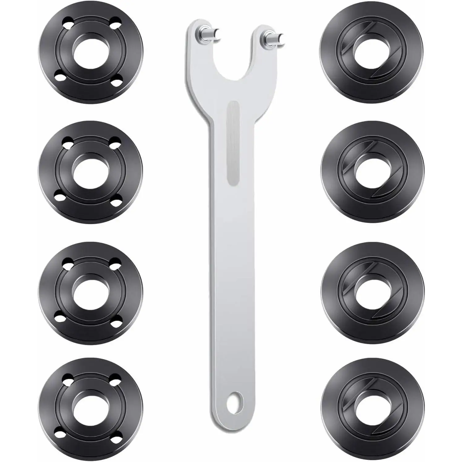 9PCS Angle Grinder Nut Angle Grinder Wrench Kit 5/8-11 Flange Metal Lock Nut for Compatible with Dewalt Milwaukee Makita193465-4 Metabo Bosch 4.5" 5"