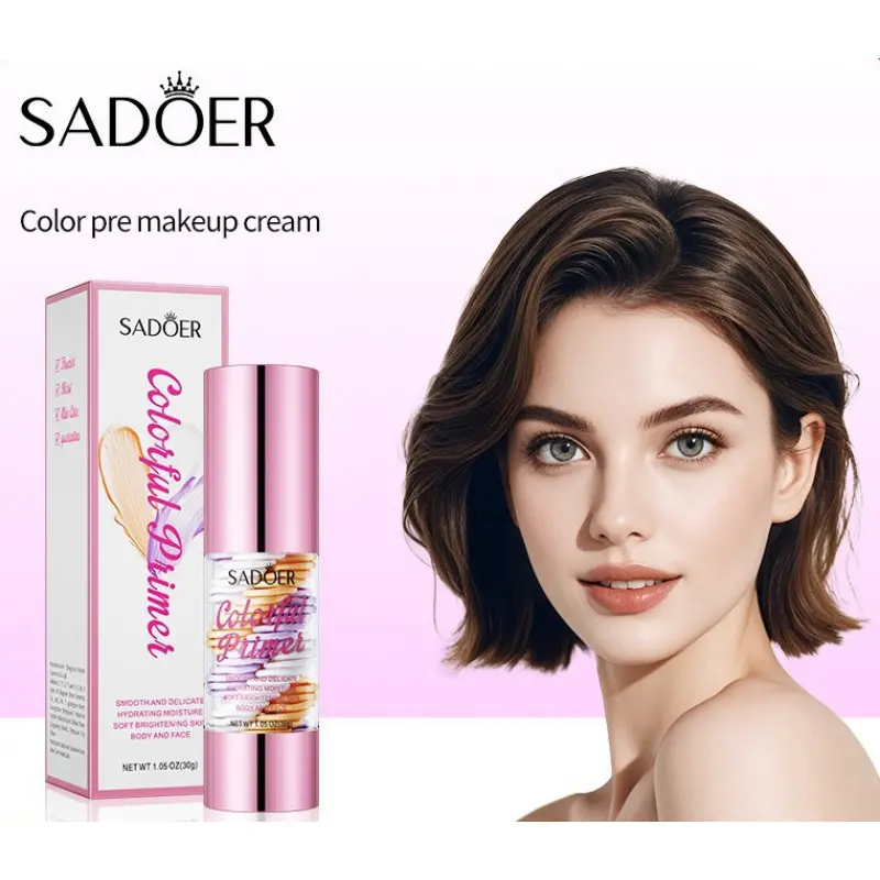 3-Color Correcting Primer 30g, Hydrating Face Base With Hyaluronic Acid, Daily Makeup Essential, Radiant Glow Primer, Glow Base