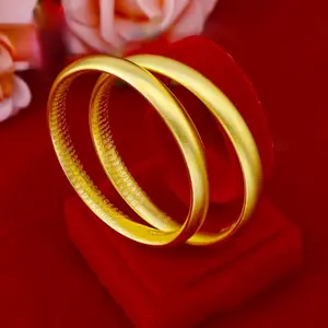 Women's Gold Filled 8mm Closed Bangle Bracelet - 65mm Ancient-Style Heart Sutra Design, Gold Aesthetic, Long-Lasting Color, Valentine's Day Gift Fashion Costume Jewelry