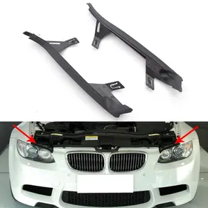 Fit for BMW E92 E93 06-09 M3 05-13 Front Upper Headlight Gasket Seal Pair Set Plastic Black Direct Replacement