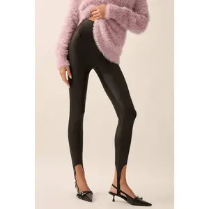 Sleek It Up Liquid Leather Stirrup Leggings