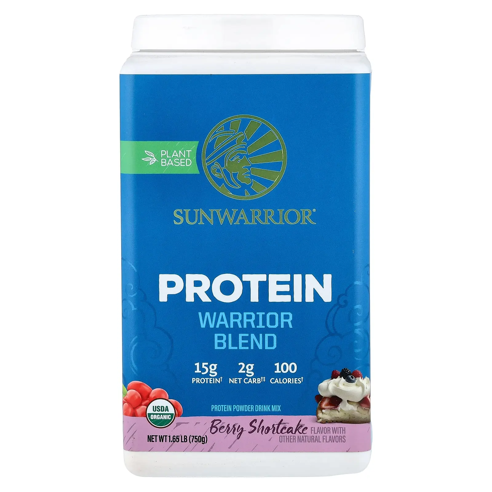 Sunwarrior Warrior Blend, Protein, Berry Shortcake, 1.65 lb (750 g)