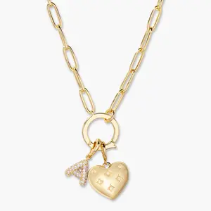 Lillian Initial and Heart Charm Necklace