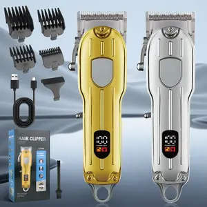 Professional Cordless Hair Clippers for Men, Rechargeable Hair Cutting Kit with LCD Display, Wireless Barber Trimmer Set for Home & Family Grooming
