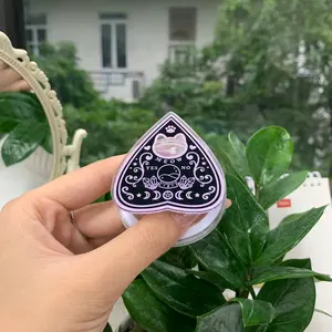 Cute Cat Ouija Planchette Acrylic Phone Grip | Witchy Pastel Goth Griptok for iPhone & Android | Spooky Meow Crystal Ball Phone Stand Holder | Kawaii Wiccan Pagan Tech Accessories Gift
