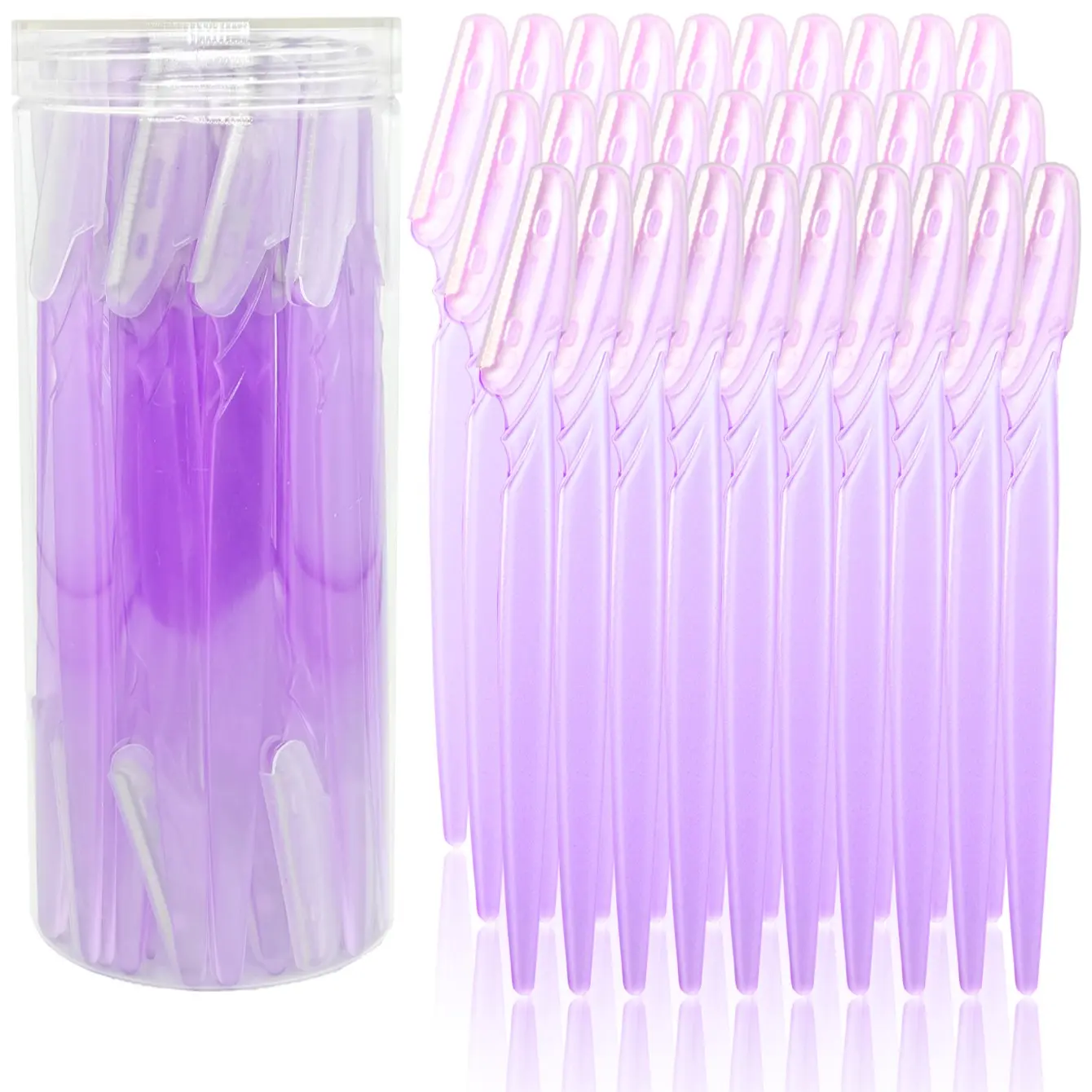 Purple Eyebrow Razor and Face Razor for Women and Men, Grooming Tool, Cosmetic Tool, Dual Purposes, Shaper, Compact, Eyebrow Hair Trimmer and Shaver with Protective Cover, Stainless, Safe and Newbie Friendly, Eyebrow Shaping Kit