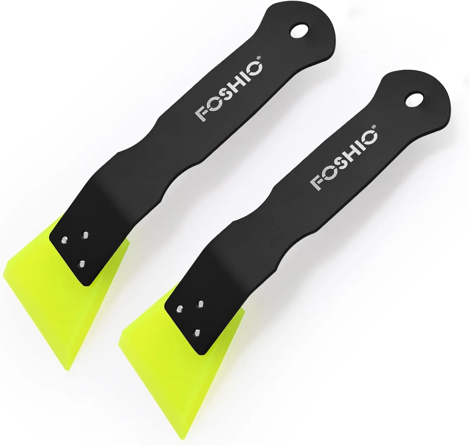 2-Pack Compact Mini Squeegees with Stainless Steel Handle, Flat Blade, Multi-Use Home Improvement Paint Supplies & Tools for Vinyl, Mirror, Shower Glass Door Cleaning, Two Pack