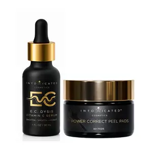 Intoxicated Cosmetics Brightening Bundle Featuring ECDysis Vitamin C Serum & Power Correct Peel Pads