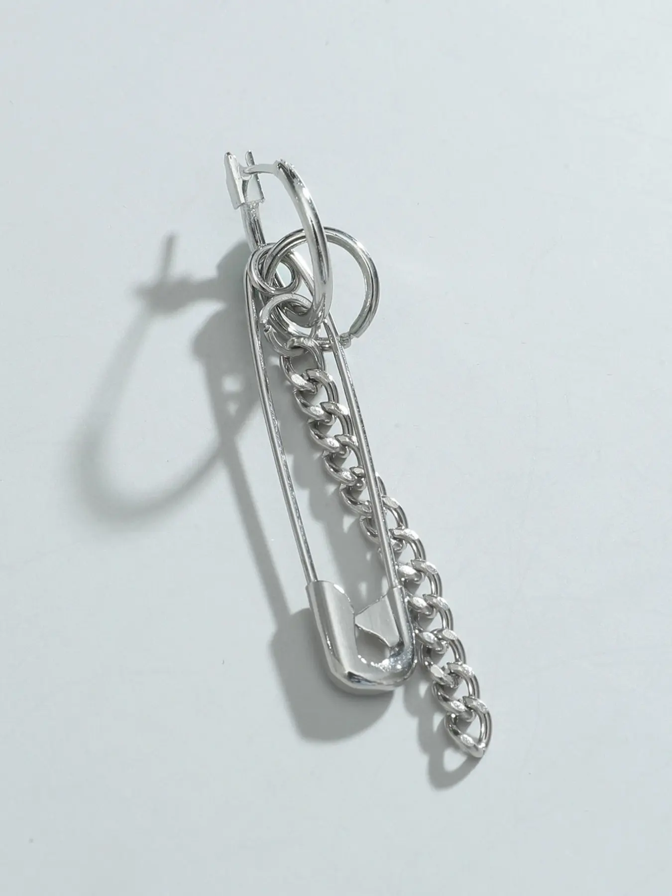 Trendy Pin Chain Earrings Set, Unique Personalized Couple Earrings, Fashionable Ear Studs for Men & Women, Stylish Accessory, Fashion Jewelry Accessories