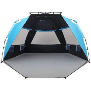 Easthills Outdoors Instant Shader Dark Shelter XL Beach Tent 99" Wide for 4-6 Person Sun Shelter UPF 50+ with Extended Zippered Porch Pacific Blue Easthills Inc.