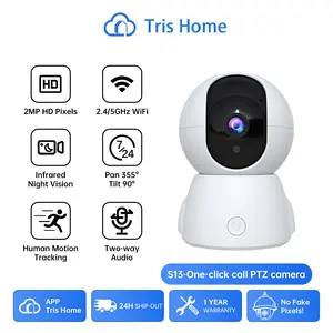 2MP With 64GB Storage Card pet camera WiFi Indoor Security Camera AI Motion Detection One-Touch Calling  Two-Way Audio Night Vision Clear Monitoring Recording Baby Crying baby monitoring cameras for home 360camera mini camera Button Sd Wireless Connection