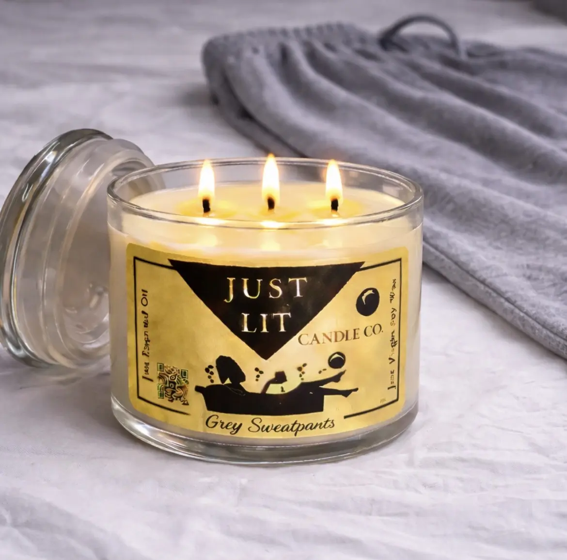 Just Lit's Grey Sweatpants Candle