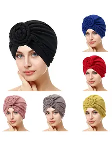 Women's Round Headscarf Hat, Solid Color Fashionable Side Braid Base Scarf Cap, Stylish Small Hair Cover for Daily Use, Turban Wrap Hijab