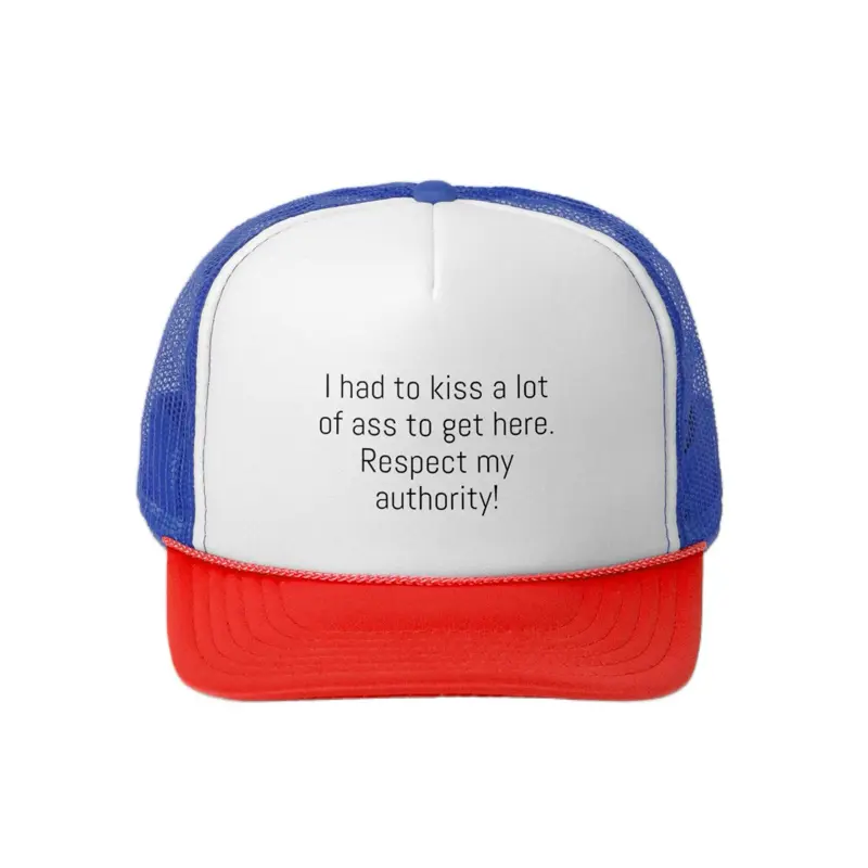 Unisex Baseball Cap with Unique Text Design Royal Blue and Red Colors
