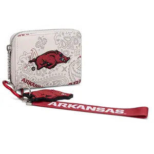 NCAA Licensed Zip Around Wallet & Lanyard Set – Women’s Game Day Essential with Stylish Paisley Logo Design, Lightweight Travel Wallet with ID Window & Card Slots, Perfect for Sports Fans, Game Days & Everyday Use 012