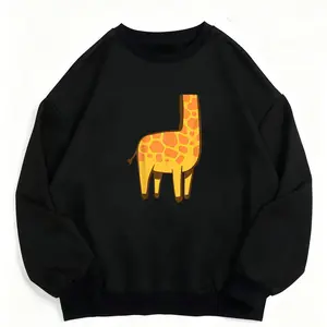 Loose Fit Unisex Sweatshirt with Giraffe Graphic – Casual, Comfortable, 100% Fabric