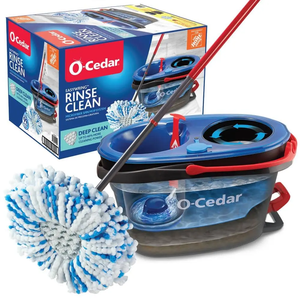 RinseClean Deep Clean Microfiber Spin Mop, Clean with Clean Water