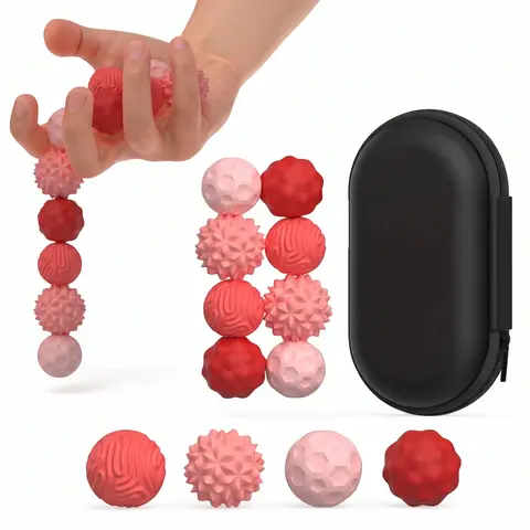 Silicone Ball Set, 8 Counts/set Fidgeting Relax Toys with Elastic Texture, Assorted Colors, Stress Relief Toys for Adults & Teens, , Decompression Toy, Multifunction