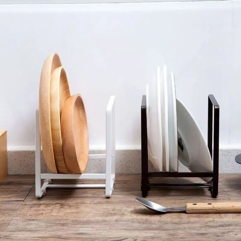 Kitchen Cabinet Dish Rack Plate Organizer, Metal Plate Holder for Kitchen Storage, Space Saving Dish Storage Rack