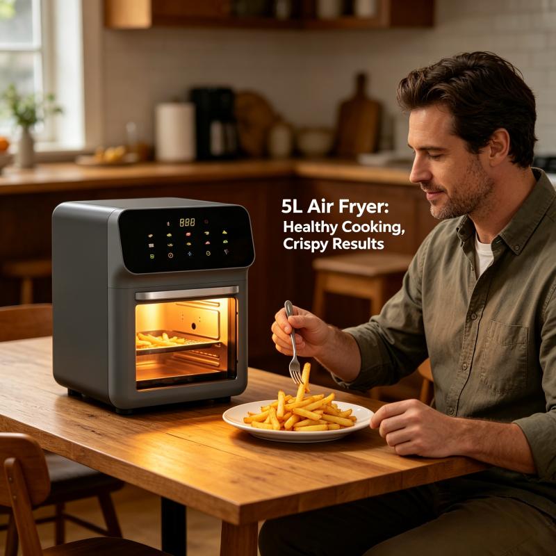 13L air fryer toaster oven combination, made of stainless steel material, compact oven of household size, used for baking whole chicken/double cooking, stainless steel interior, easy to clean, including 2 accessories and recipes, US plug