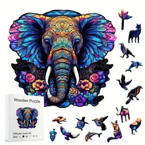 Elephant Wooden Puzzle Brain Teaser Game for Adults & Families, Unique Family-Friendly Challenge Toy, Perfect Gift Idea for Any Occasion