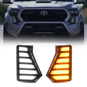 LFM LED Fog Lights with White DRL & Amber Turn Signal, IP68 Waterproof Off-Road Driving Lights，2V-24V Automotive Accessories Vehicle Replacement