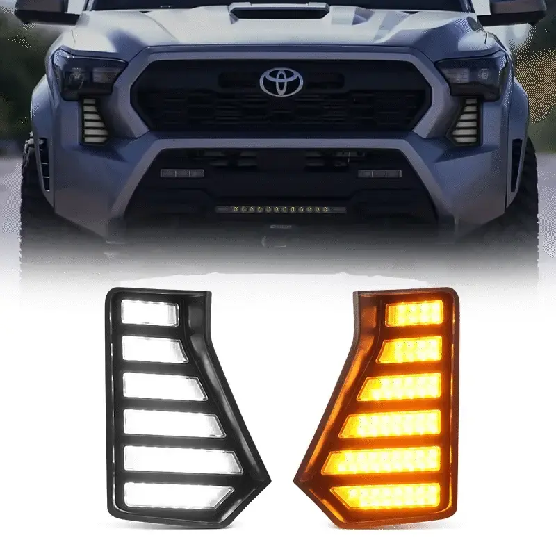 LFM LED Fog Lights with White DRL & Amber Turn Signal, IP68 Waterproof Off-Road Driving Lights，2V-24V Automotive Accessories Vehicle Replacement