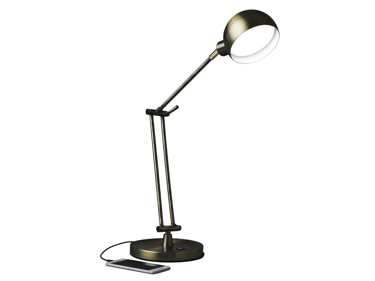 OttLite Wellness Series Refine LED Desk Lamp - 27" High - Antiqued Brass  F1D83BR9-SHPR