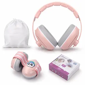 2 in 1 Baby Ear Muffs, Noise Reduction Earmuffs & Adjustable Headband for Baby, Hearing Protection Headphones