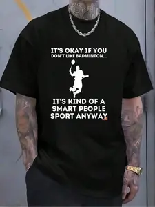 100% Cotton Badminton Smart People Sport Shirt Funny Badminton T-Shirt Women's Men's Graphic Tee Crew Neck summer vacation Tops