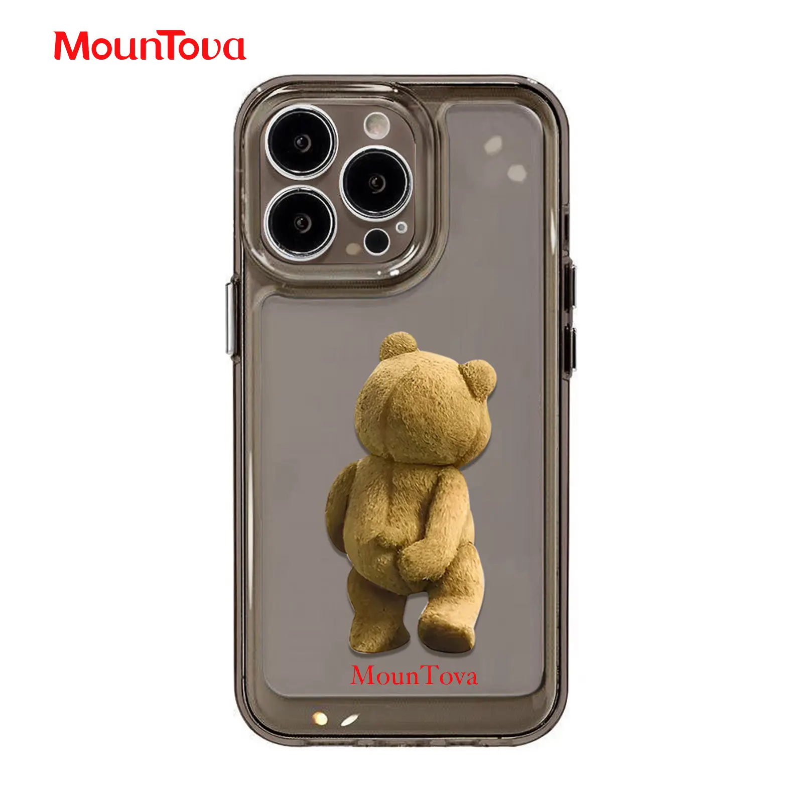 Mountova Adorable Bear-Themed Soft Full Coverage Smartphone Case - Shockproof Mobile Phone Accessory for iPhone 16, 17 - Ideal Father’s Day Gift for Partner, Accessories