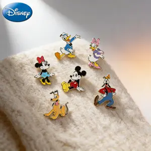 Disney Classic Characters Pin 1PC Officially Licensed Cartoon Anime Brooch Backpack Decoration Jacket Lapel Anti-Rust Exquisite Alloy Enamel Gift Mickey Minnie Donald Daisy Goofy Pluto