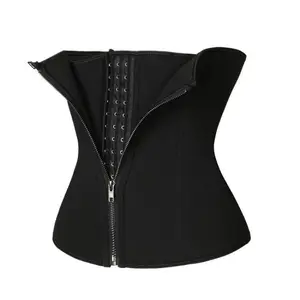 Black Front Zipper Design Waist Trainer, Minimalist Adjustable Hook Waist Cincher, Multifunctional Posture Corrector for Men & Women, Womenswear, Shapewear, Underwear, Shaper With Zipper