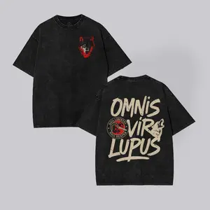 Red Rising Merch, Omnis Vir Lupus, Howler Washed Tshirt Tanktop 2 Sided graphic merch Menswear Tee streetwear Top Casual graphic t-shirts