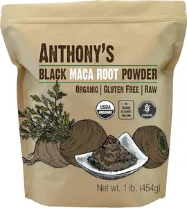 Anthony's Organic Black Maca Powder, 1 lb, Raw, Gluten Free & Non GMO