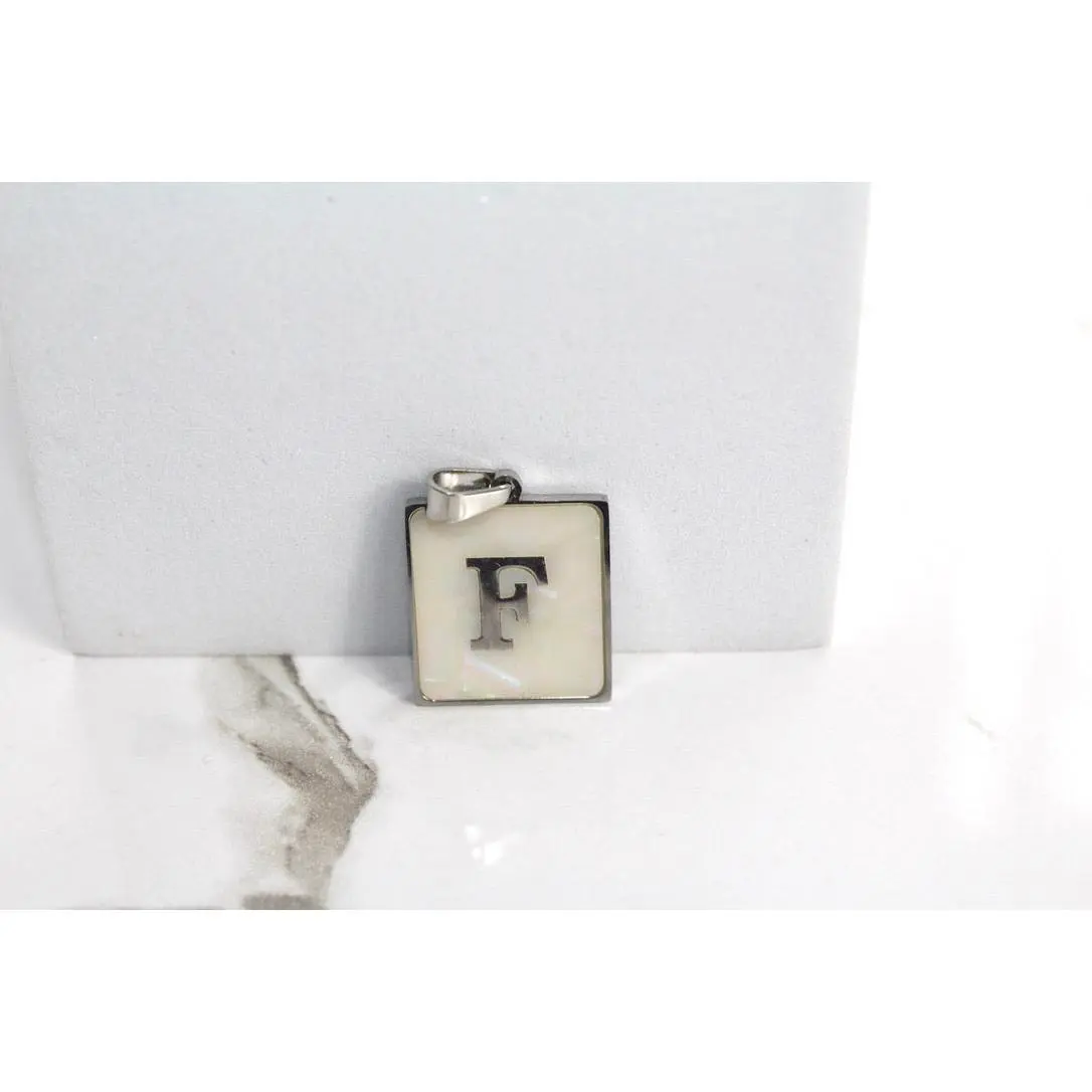 Marble Letter Frame Charms - Silver Plated