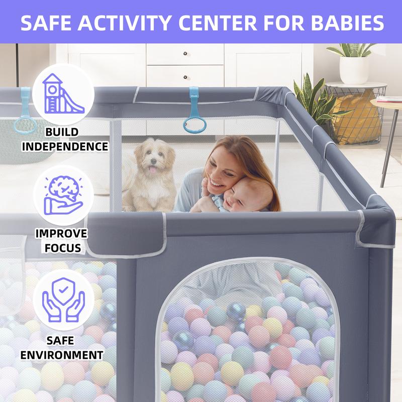 Baby Playpen, Indoor and Outdoor Playard, Play Pens for Kid Activity Center, Sturdy Safety Baby Fence with Breathable Mesh for Toddler playpen