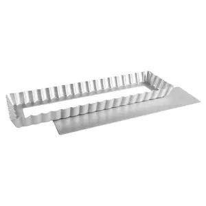 Fat Daddio's PFT-1375 Rectangle Fluted Tart Pan, 13.75 x 4.25 inch
