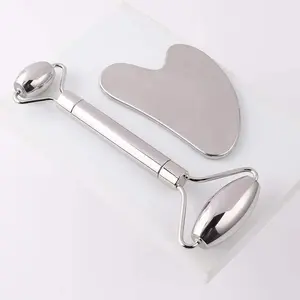 Stainless Steel Facial Roller and Gua Sha Set