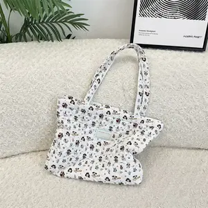 Floral Cotton Quilted Tote Bag Large Shopper Bag