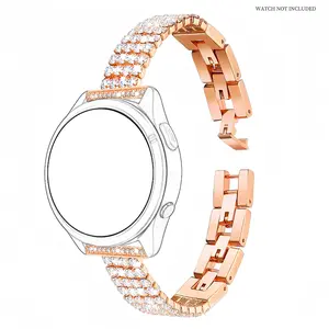 18mm Stainless Steel Replacement Watch Band, Elegant Women's Watch Band with Diamonds, Quick Release Watch Band for Garmin Venu 3S/Venu 2S/Ivoactive 4S/Ivomove 3S/Forerunner 265s