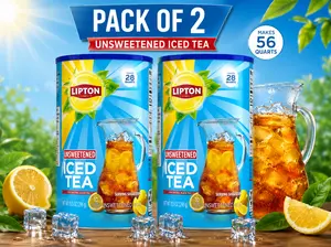 Lipton Unsweetened Iced Tea Mix, 28 qt (Pack of 2)