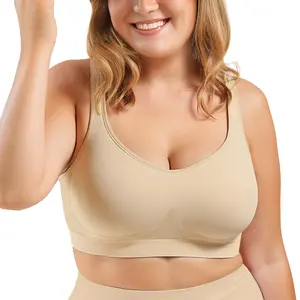 Vertvie Jelly Bras Women Wireless Sports Bra Seamless Full Coverage Underwear Yoga Workout Everyday Wear Push up Bralettes