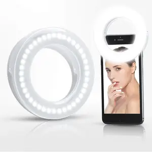 Selfie Ring Light Rechargeable Portable Clip-on Selfie Fill Light with 40 LED for  Phone Photography, Camera Video, Girl