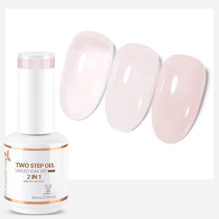 Nicedeco 2-Step 15ml UV/LED Soak-Off Gel Polish - Nail Care for Nail Art, Manicure, Pedicure - Salon & Home Use, Long Lasting, Easy to Apply - TSG010, Bottle, Adult, Unisex, Nail Polish