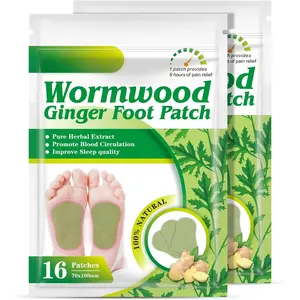 32PCS Wormwood Ginger Foot Pads, Natural Herb Wormwood Foot Pads, Anti Swelling Ginger Detox Foot Patch, Ginger Foot Pads,Improve Sleep