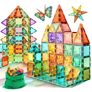 Magnetic Tiles Toy Set, 42/74/126/158 Pieces Boxed Magnetic Blocks, Birthday & Holiday Gift, Suitable for Kids Aged 3+, Magnetic Building Tiles